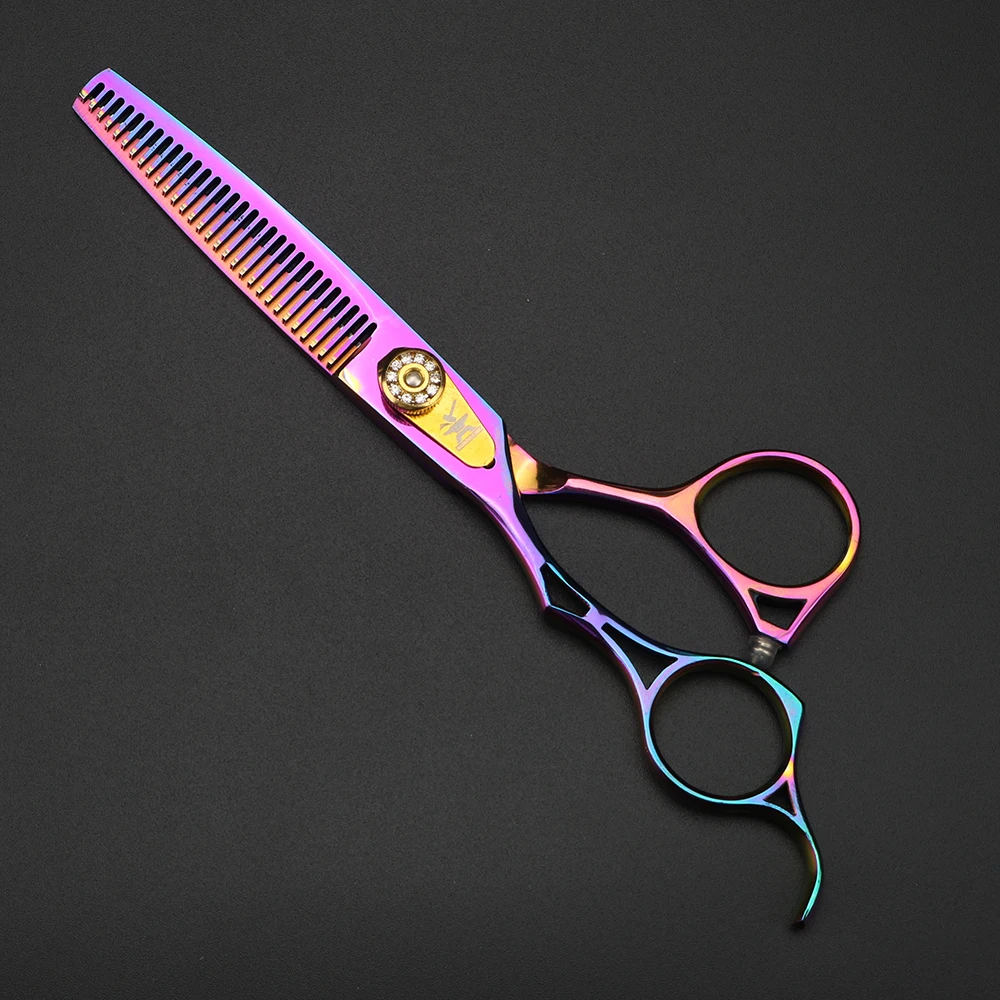 Left hand hair scissors, 6 inch purple professional cutting scissors, thinning scissors suitable for home or hair salon use