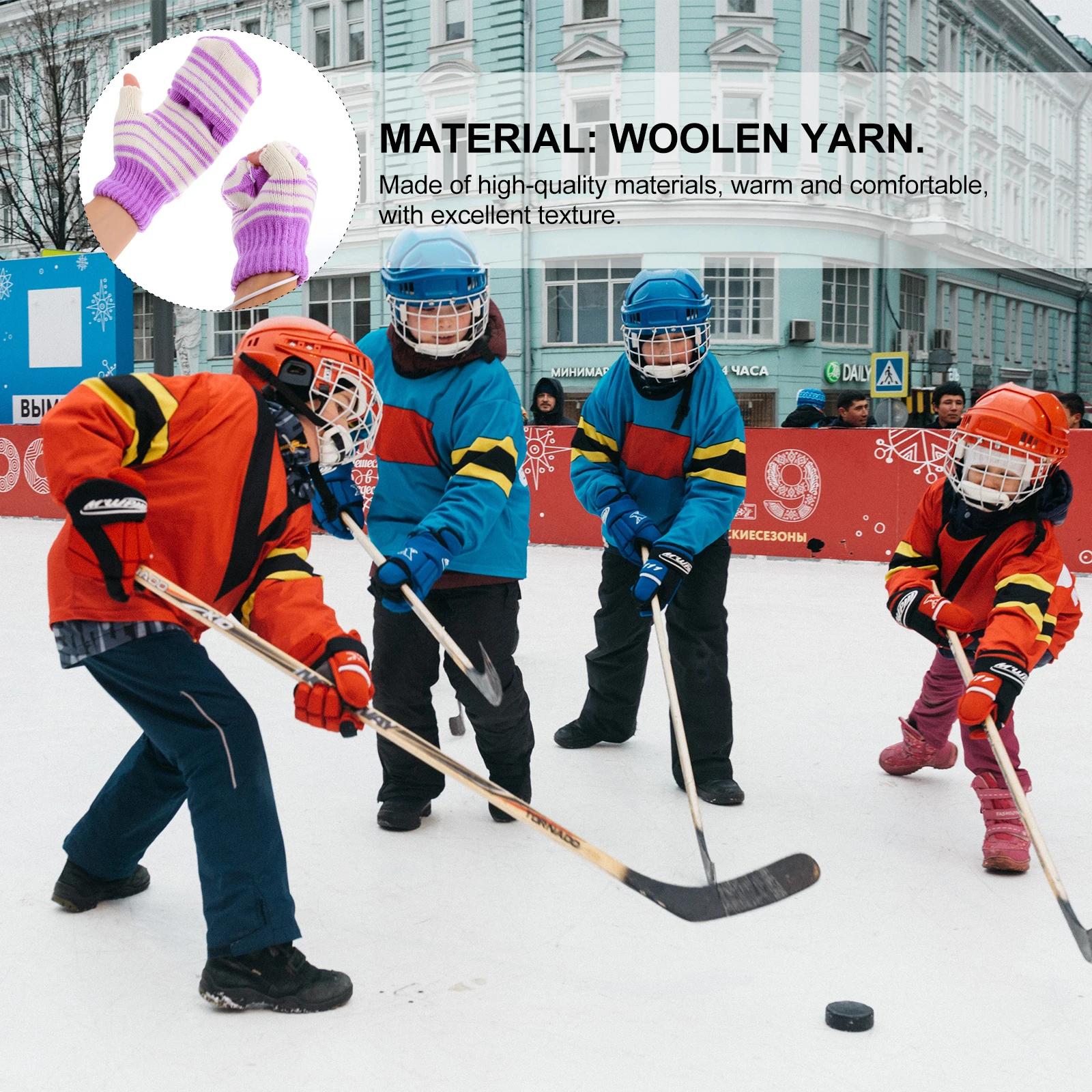 

Heated Gloves Winter Warmer USB Yarn Unisex Mitten Durable Long Lasting Outdoor Sports Camping Hiking PET Material Practical