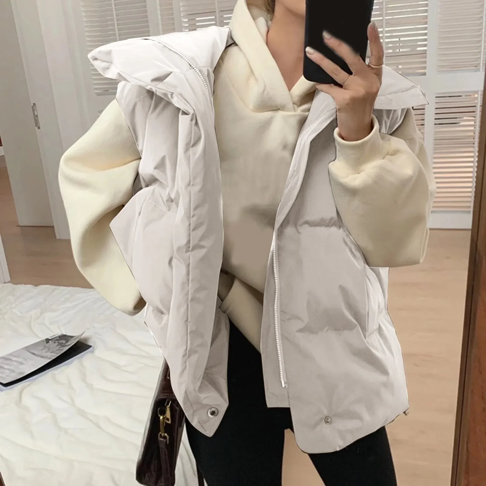 Vest Women Winter New 2023 Korean Short Outdoor Large Version Black Loose Slimming Down Cotton Vest Outerwear Winter Coat