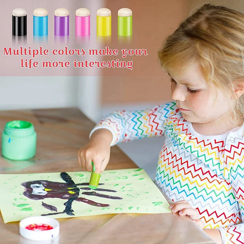 حار TTKK 240 قطع إصبع الإسفنج Daubers إصبع اللوحة الإسفنج الحرفية رسم الإسفنج Dauber مجموعة لطلاء الحبر الفني الحرف