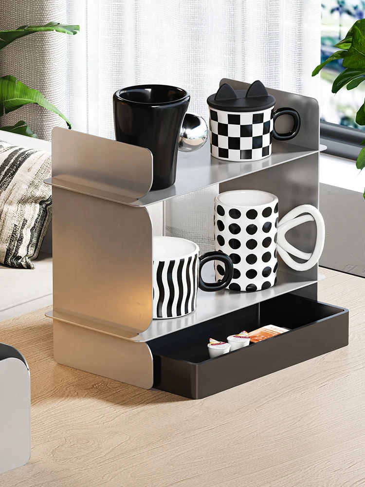 Coffee cup storage stainless steel bath luxury household bedroom cosmetics perfume shelf