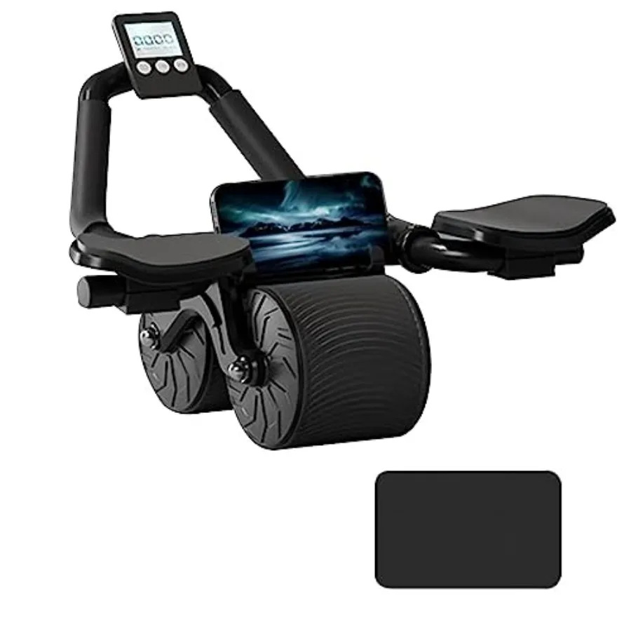

Тренажер для пресса Ab Roller Wheel с опорой для локтей, автоматическим отскоком, черный, для эффективной тренировки кора