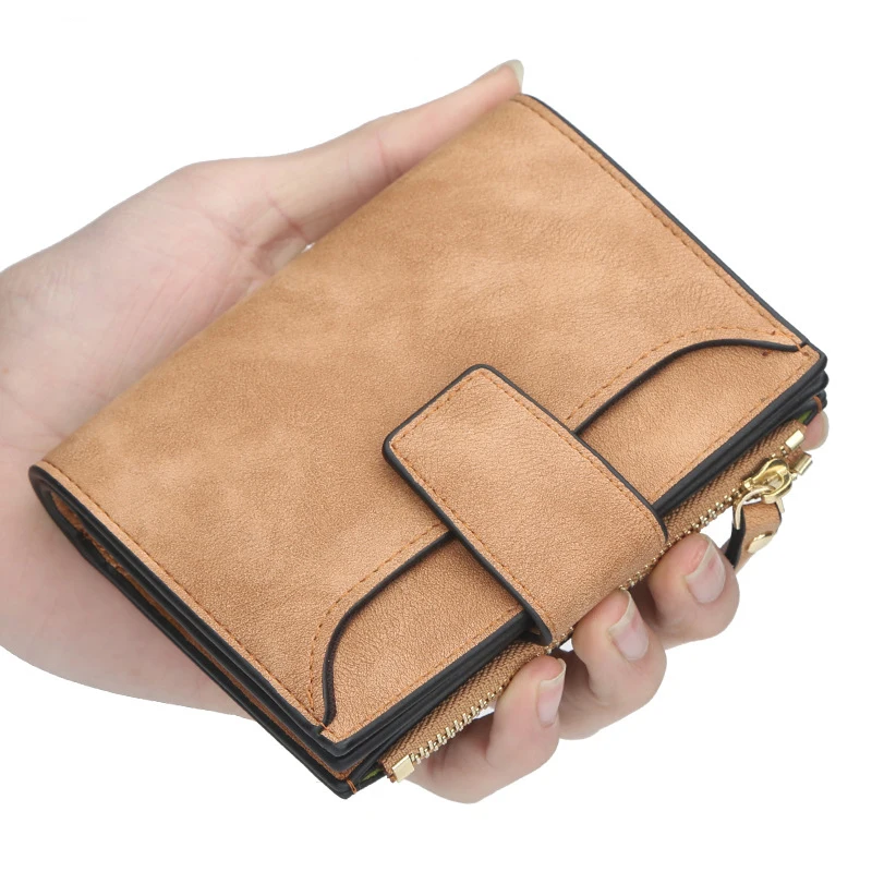 

New Arrival Fashion Women's Short Wallet Korean Zipper Wallets Card Holder ID Bank Cash Slots Multifunctional Package Wholesale