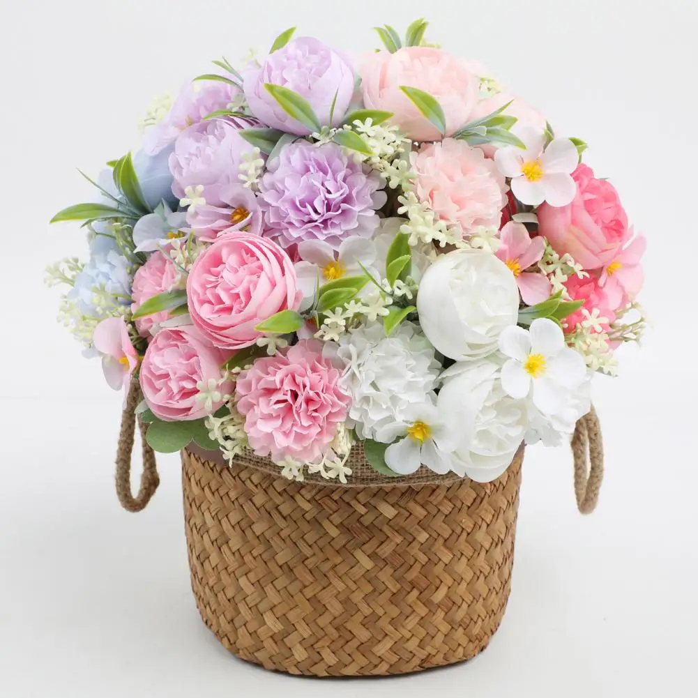 

Simulated Ball Blossom Arrangement Realistic Artificial Chrysanthemum Rose Bouquet for Home Office Wedding Decor for Farmhouse