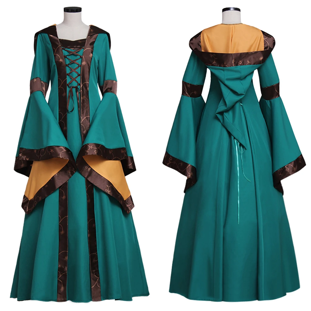 

Medieval Renaissance Victorian Green Dress Gown Adult Fantasy Party Cosplay Costume