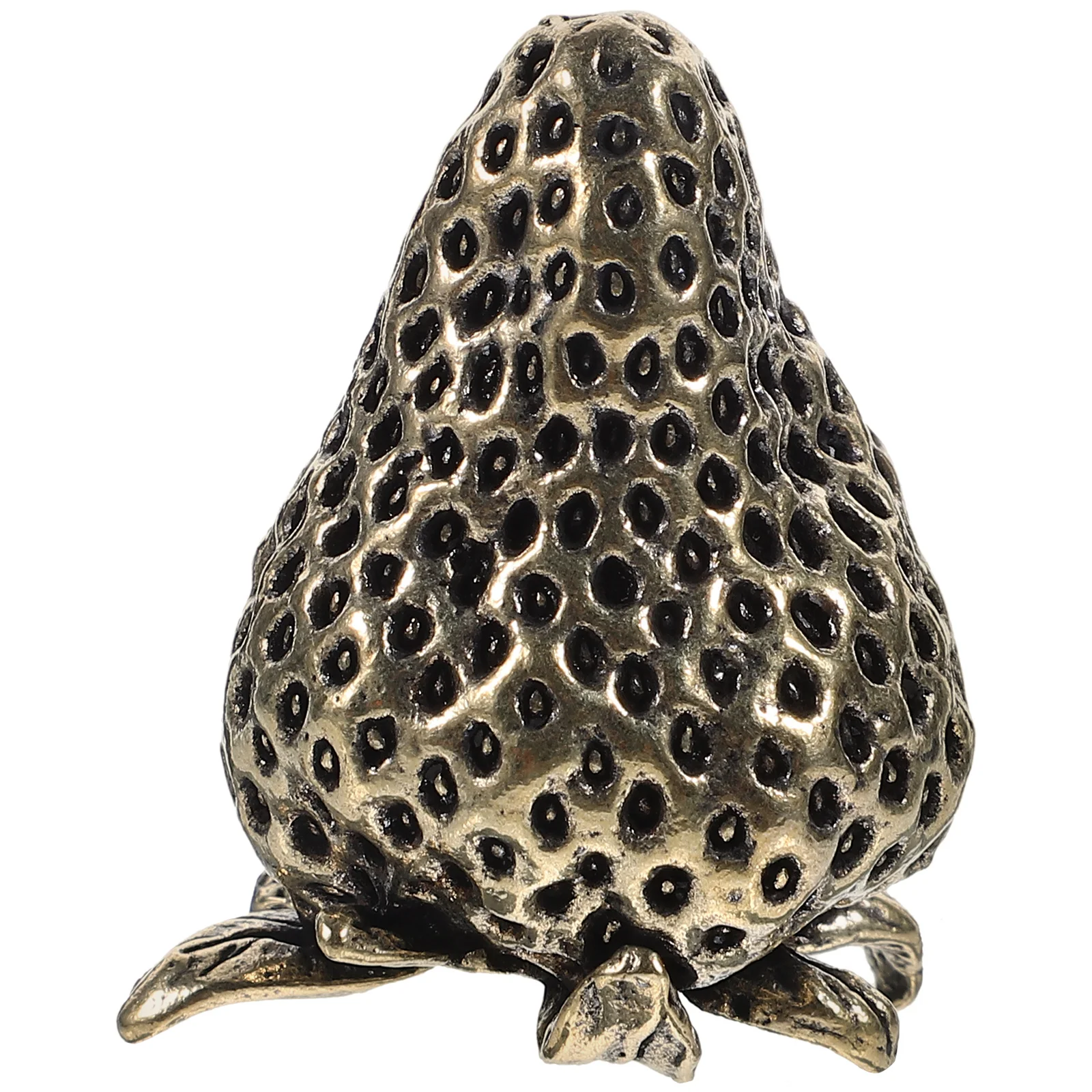 

Brass Strawberry Ornament Retro Vintage Desktop Tabletop Decor Brass Craft Fruit Statue Smooth Finish Decorative