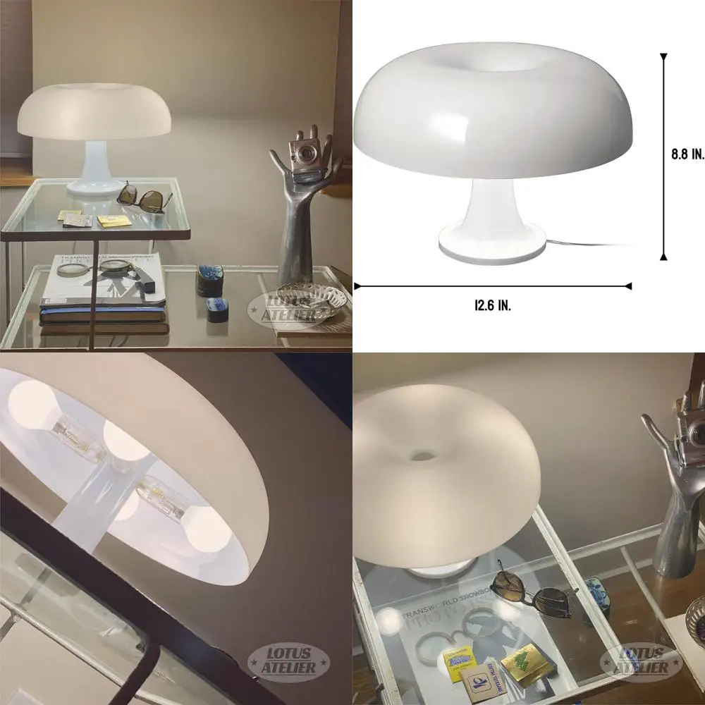 

Ретро-лампа в форме гриба белого цвета для стильного декора гостиной и спальни