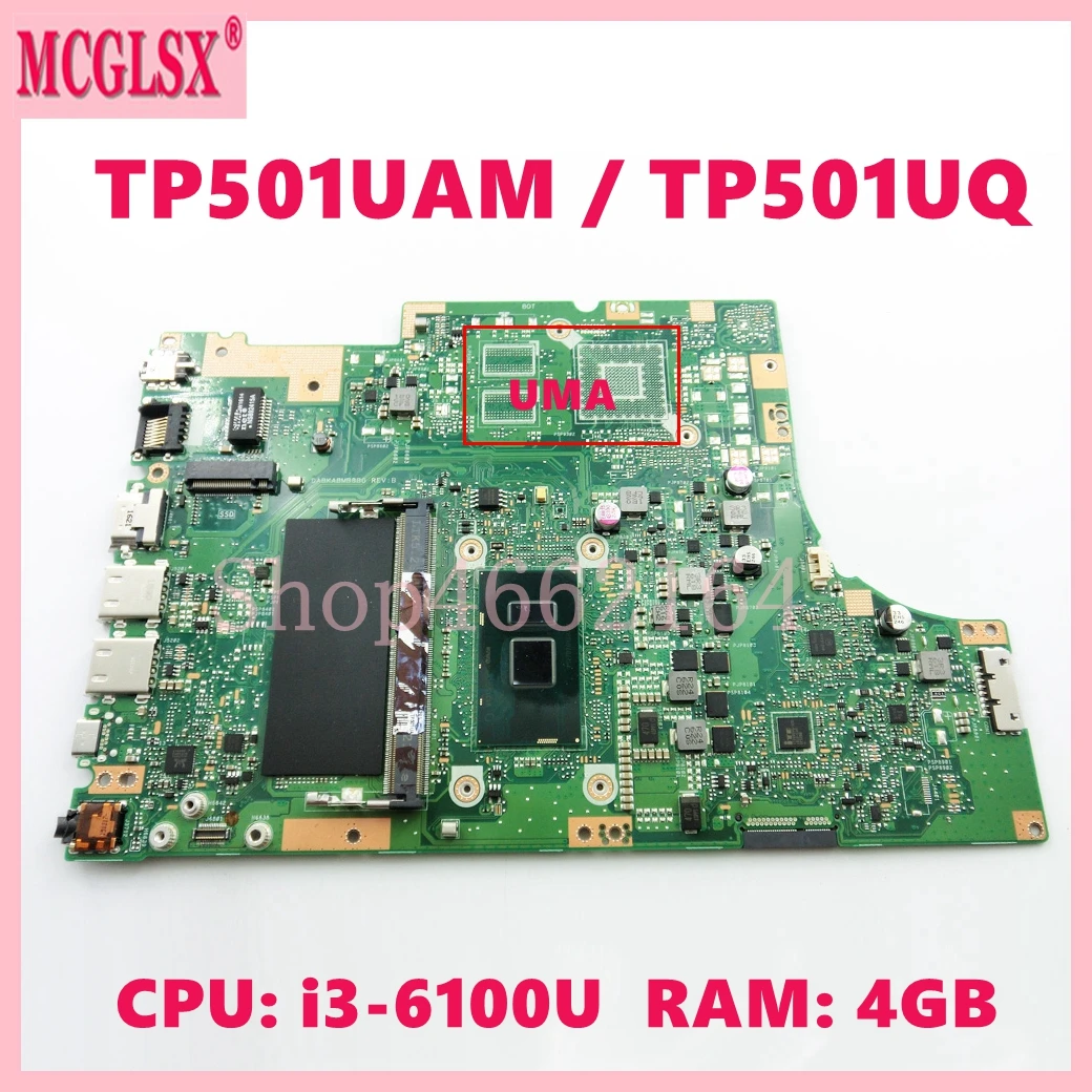 TP501UAM with i3 i5-6th Gen CPU 4GB-RAM Mainboard For ASUS TP501UB TP501UQ TP501UJ TP501UQK TP501UA TP501UAM Laptop Motherboard