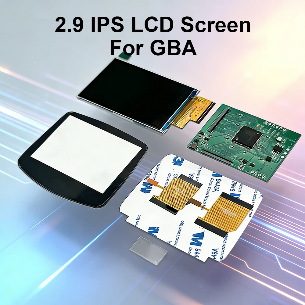 2.9' Original Size IPS LCD Screen For GBA Cut-free Shell No Welding Original Size Screen For GBA Highlight Brightness LCD Gaming