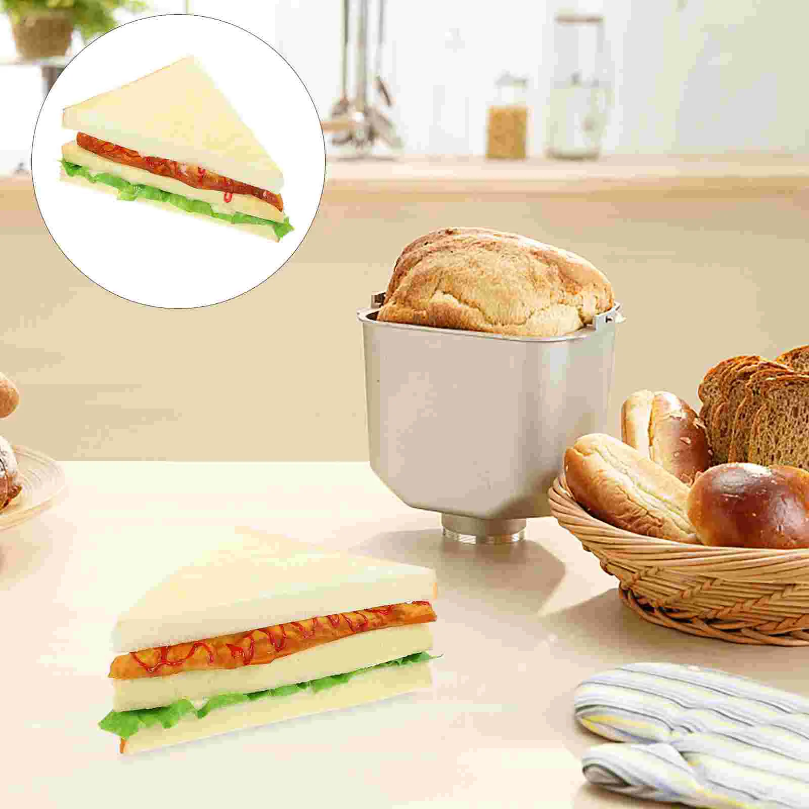 Simulation Sandwich Store Model Lifelike Bread Photography Prop Bright Colors Simulated Artificial Pu Cake Shop