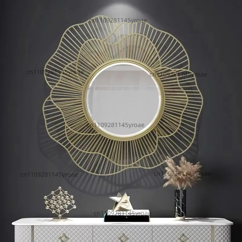 85x75cm Decorative Wall Mirror, Luxury Art‑Style Frame, Modern Ornament for Indoor Living Space Decoration
