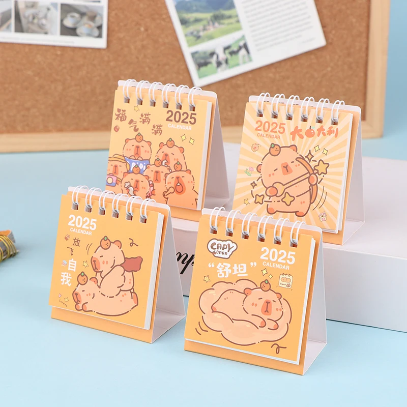 5pcs Kawaii Mini Small Desk Calendar Pocket Portable Carton Calendar Officce Desktop Decoration