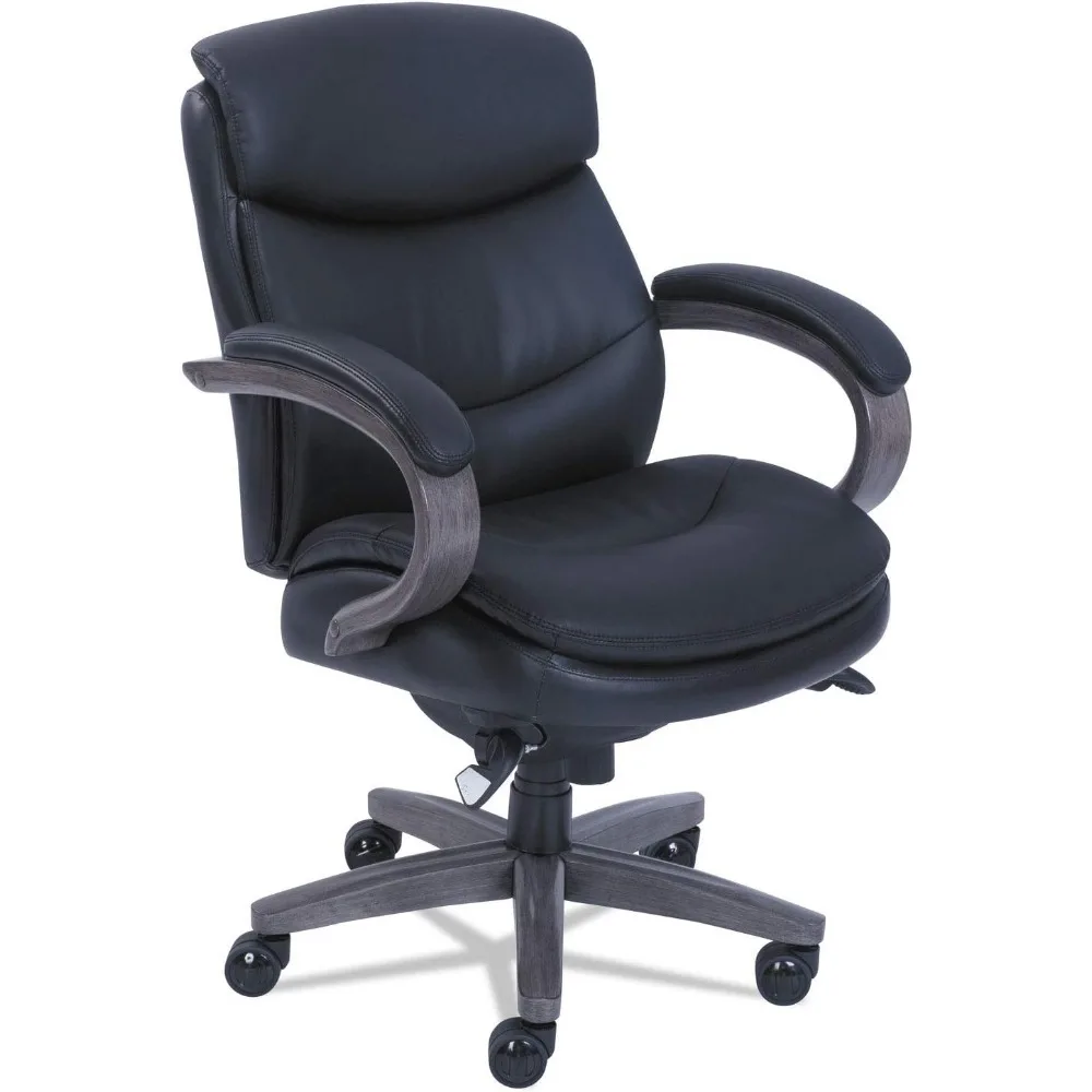 

Office Furniture Mid-Back Executive Chair, Supports 300 Lbs., Black Seat/Back, Gray Base, Office Chairs