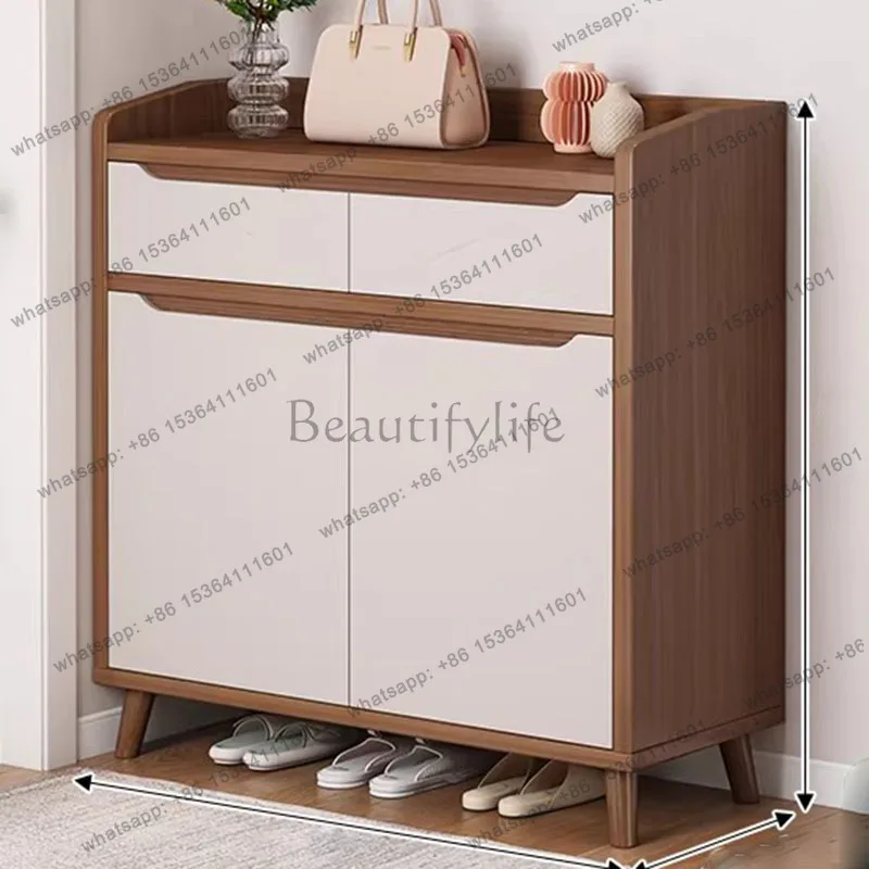 Wooden Organizer Shoe Cabinet Storage Mobile Living Room Display Modern Luxury Shoe Shelf Slippers Zapatero Hotel Furniture
