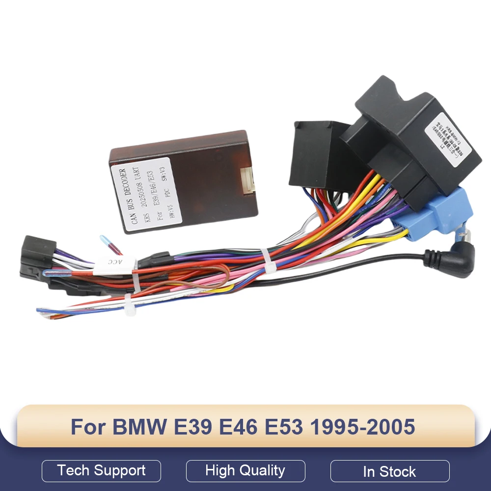16 PIN 2 Din Android GPS Radio Adapter for BMW E39 E46 E53 1995-2005 with Cabus Doos Auto Draad Kabel Support