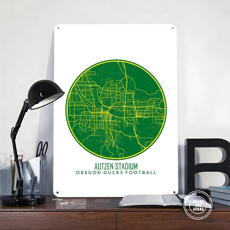 Oregon Ducks Football Poster Retro 3D Printed Metal Signs Customized Wall Hanging Gift for Vintage Decor Room Garage Accessories