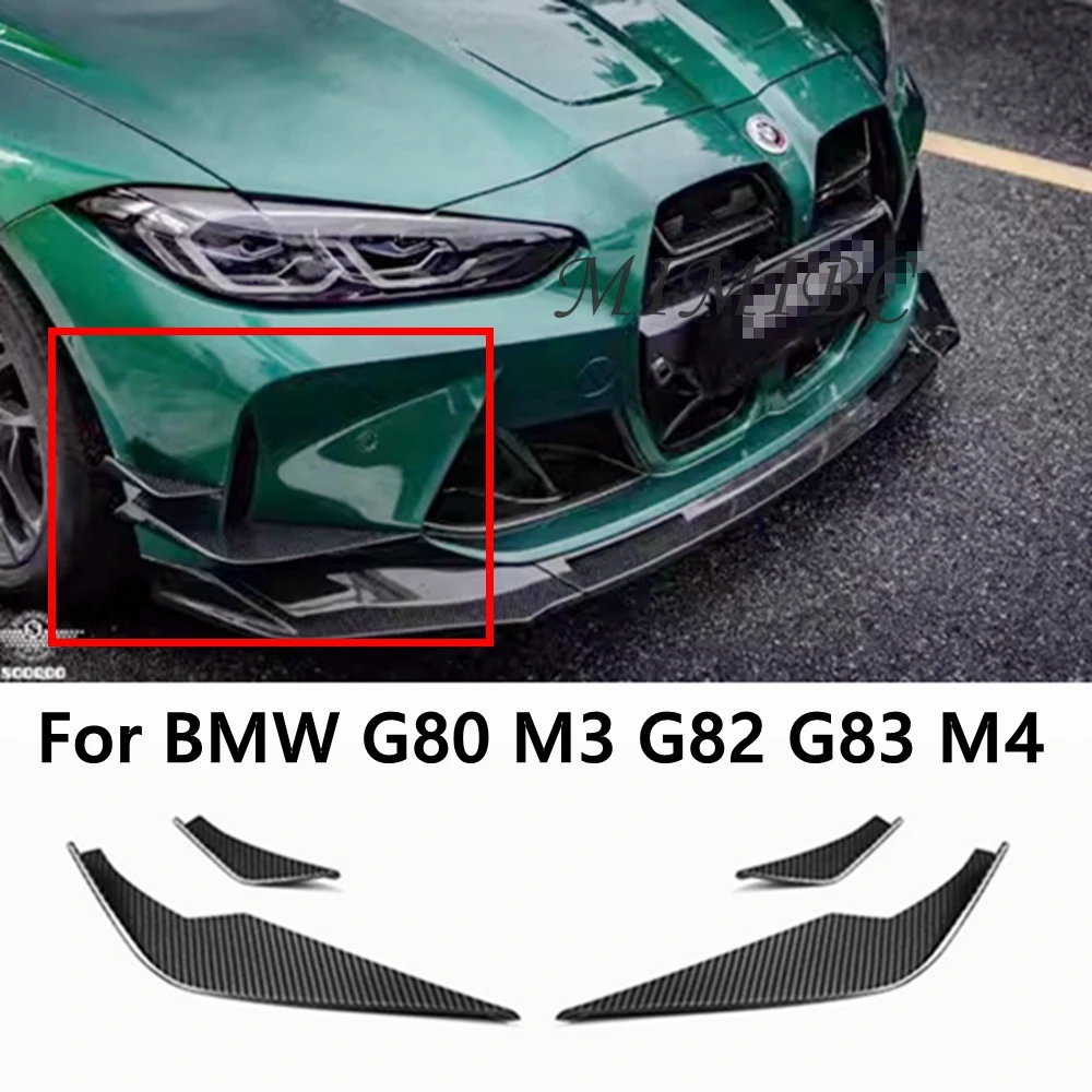 

For BMW G80 M3 G82 G83 M4 2021-2024 carbon fiber Side Air Vent Fin Spoiler Trim Intake Frame Cover Canard Lip Splitter