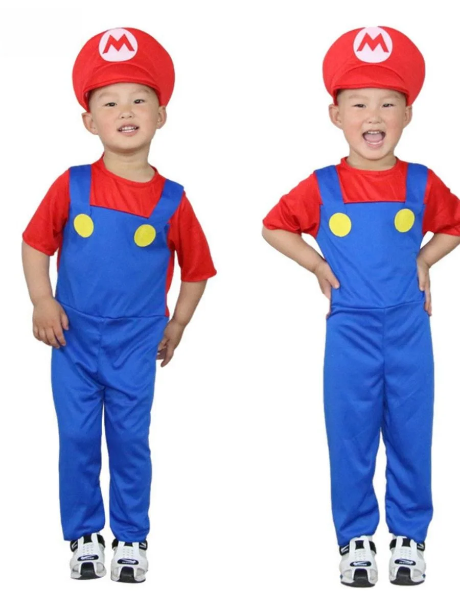 Детская одежда для выступлений на Хэллоуин, косплей, наряд Луиджи, костюмы для мальчиков и девочек на детский день, парад