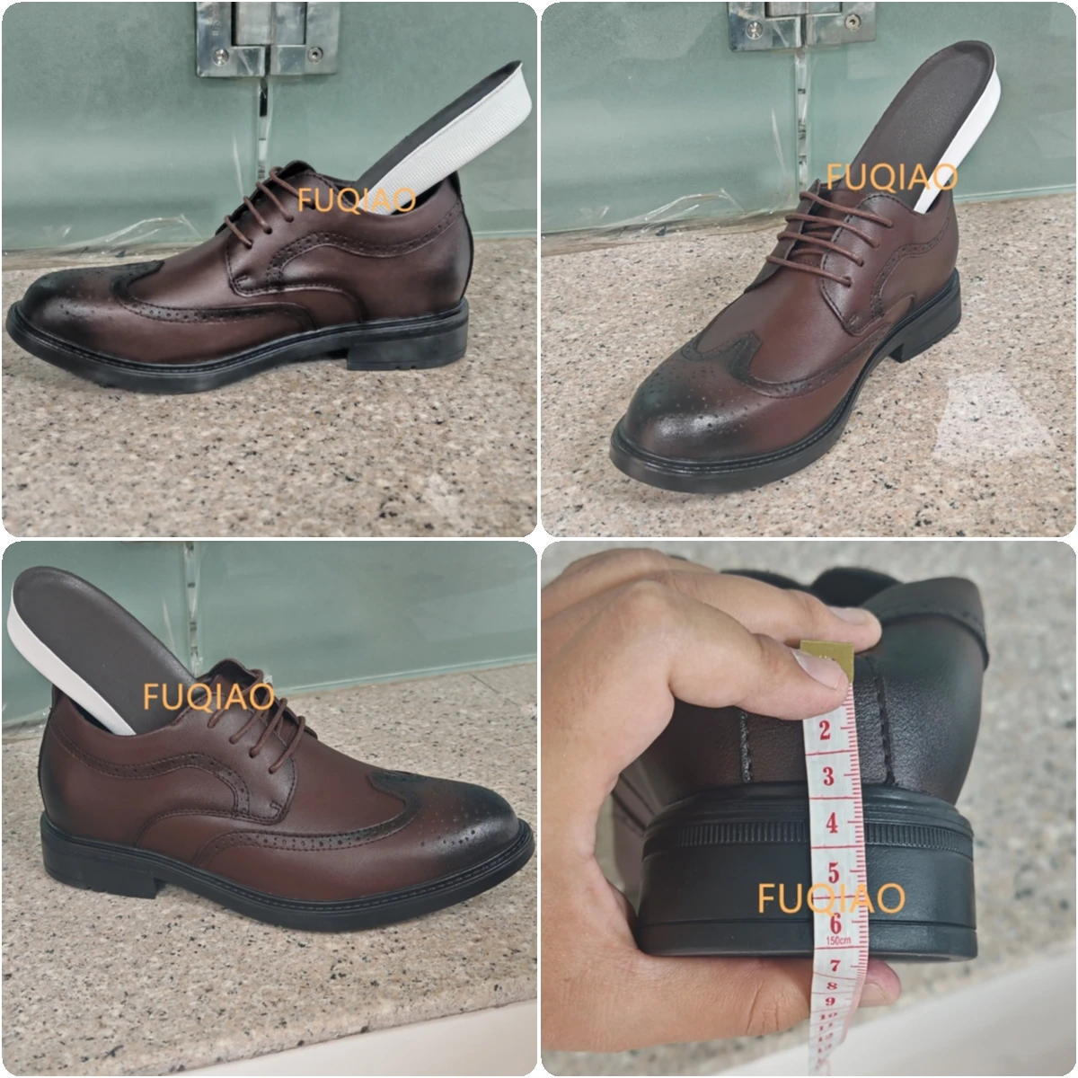 Plus Size 50 Elevator Shoes 6CM Men Inner Height Increasing Brogues Leather Shoes Man Business Invisible Heighten Wedding Shoes