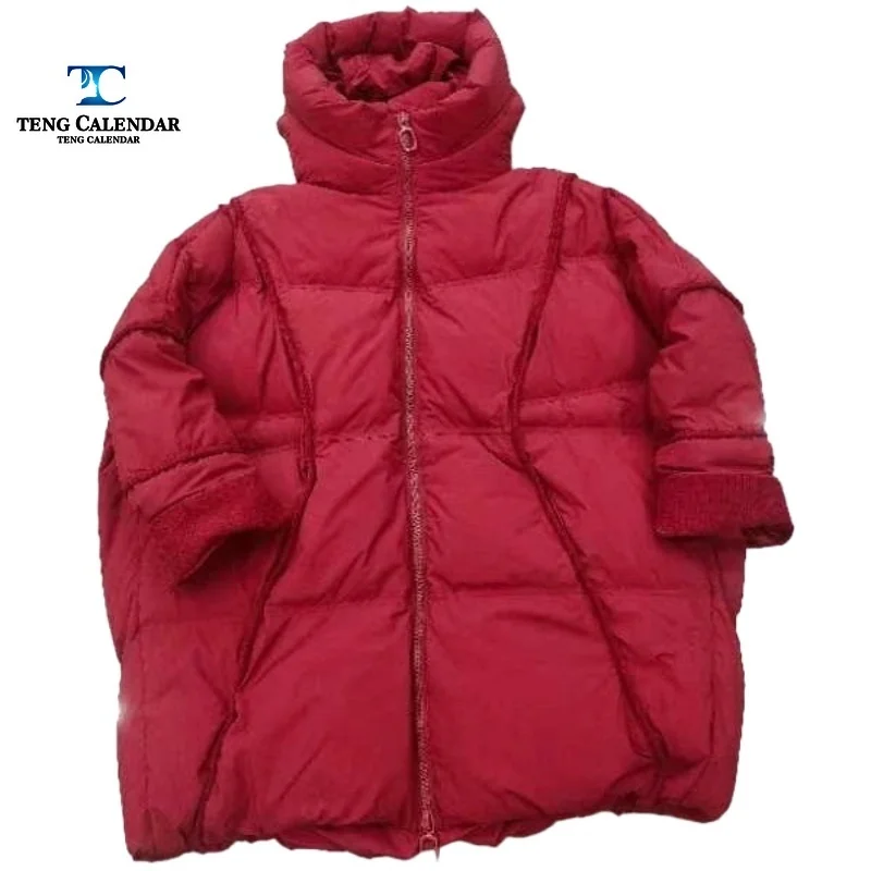 Jaqueta de pato branco com capuz, jaqueta quente europeia solta e grossa de médio a longo, roupas de inverno femininas 2025 novo estilo