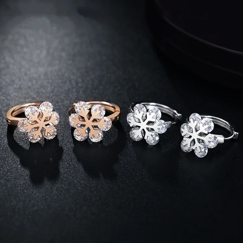 Canal 1 Flower 925 Sterling Silver Pierced Ear Stud Earrings with Full Diamond Ruffles for Women Ear Ring