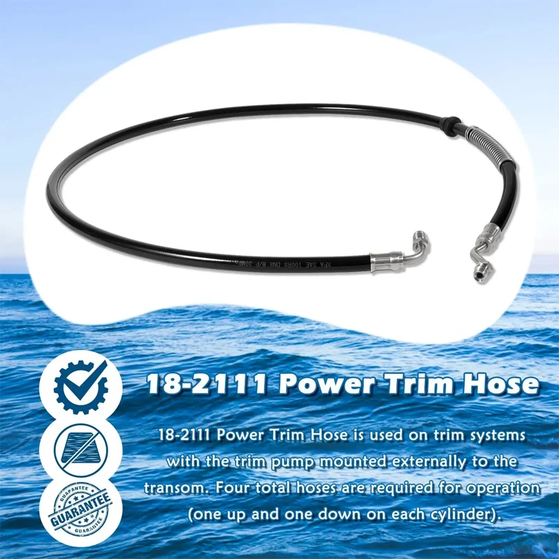 18-2111 Power Trim Hose for Mercury Mariner Outboards Motor, ID 1/4,Length 63.4