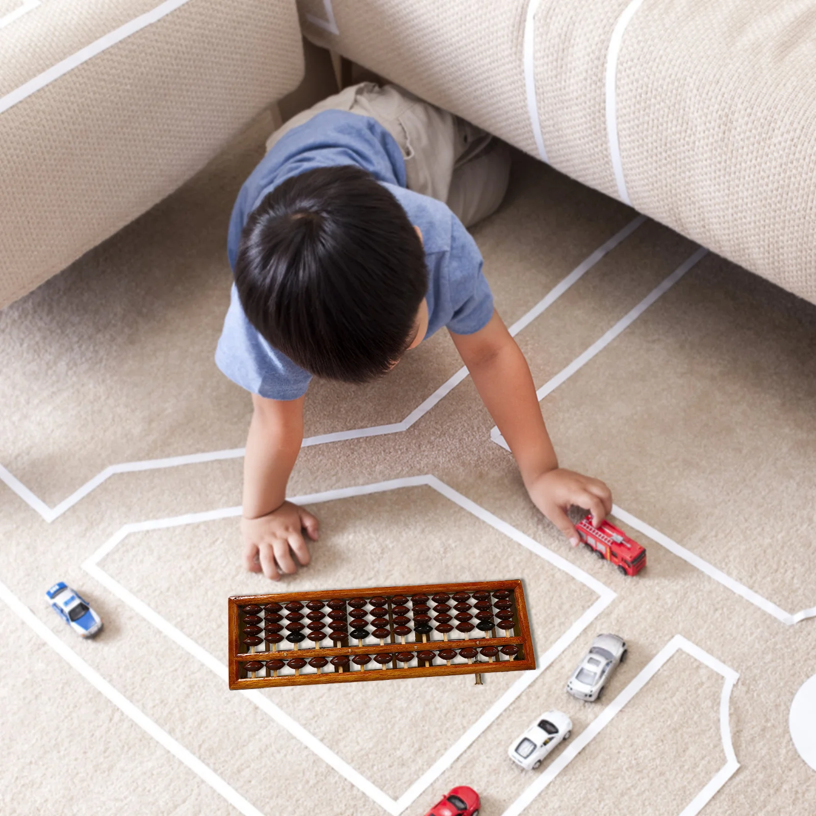 

13-Column Vintage Style Chinese Abacus Learning Tool Practical Counting Calculator for School Home Math Learning