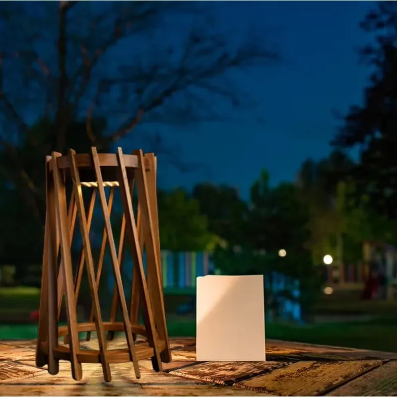 Solar outdoor garden lights, hanging, weatherproof, wooden floor lamps, for road lighting