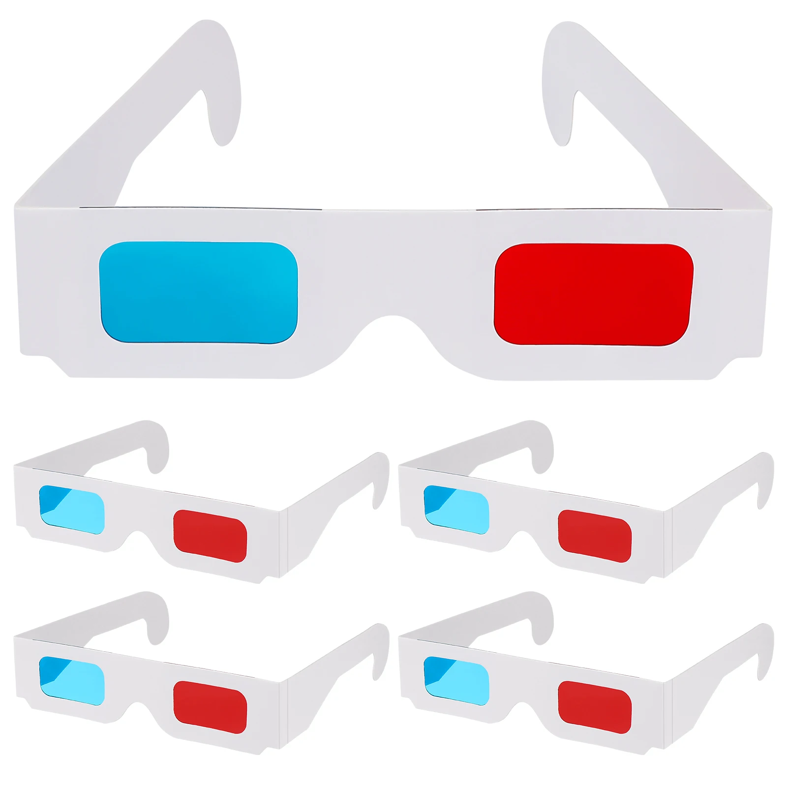 

100pcs 3D Glasses Lightweight Anaglyph Cardboard Paper Frame Portable Movies Home Spectacular Visual Fun Gift Kids Family VR