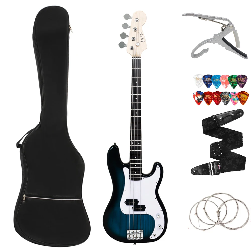 IRIN 4 Strings Bass Guitar 20 Frets Rose Wood Fingerboard Electric Bass Guitar with Connection Wrenches String Bag Accessories ﻿