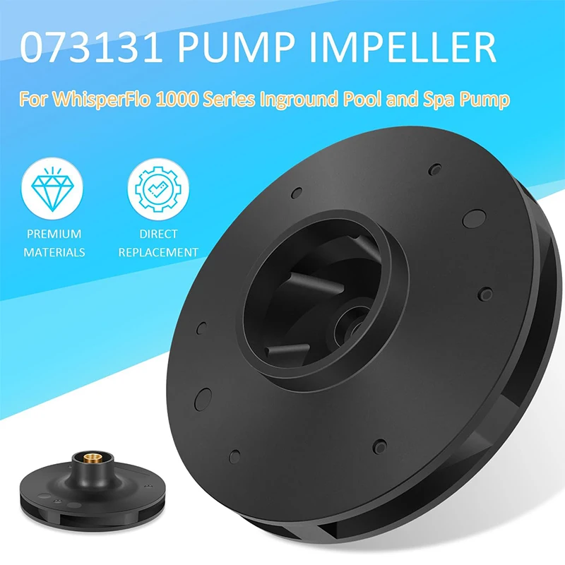 073131 Upgraded Pump Impeller Replacement Fit for Pentair 3 HP WhisperFlo Pump Impeller for Pool and Spa Pump, Black