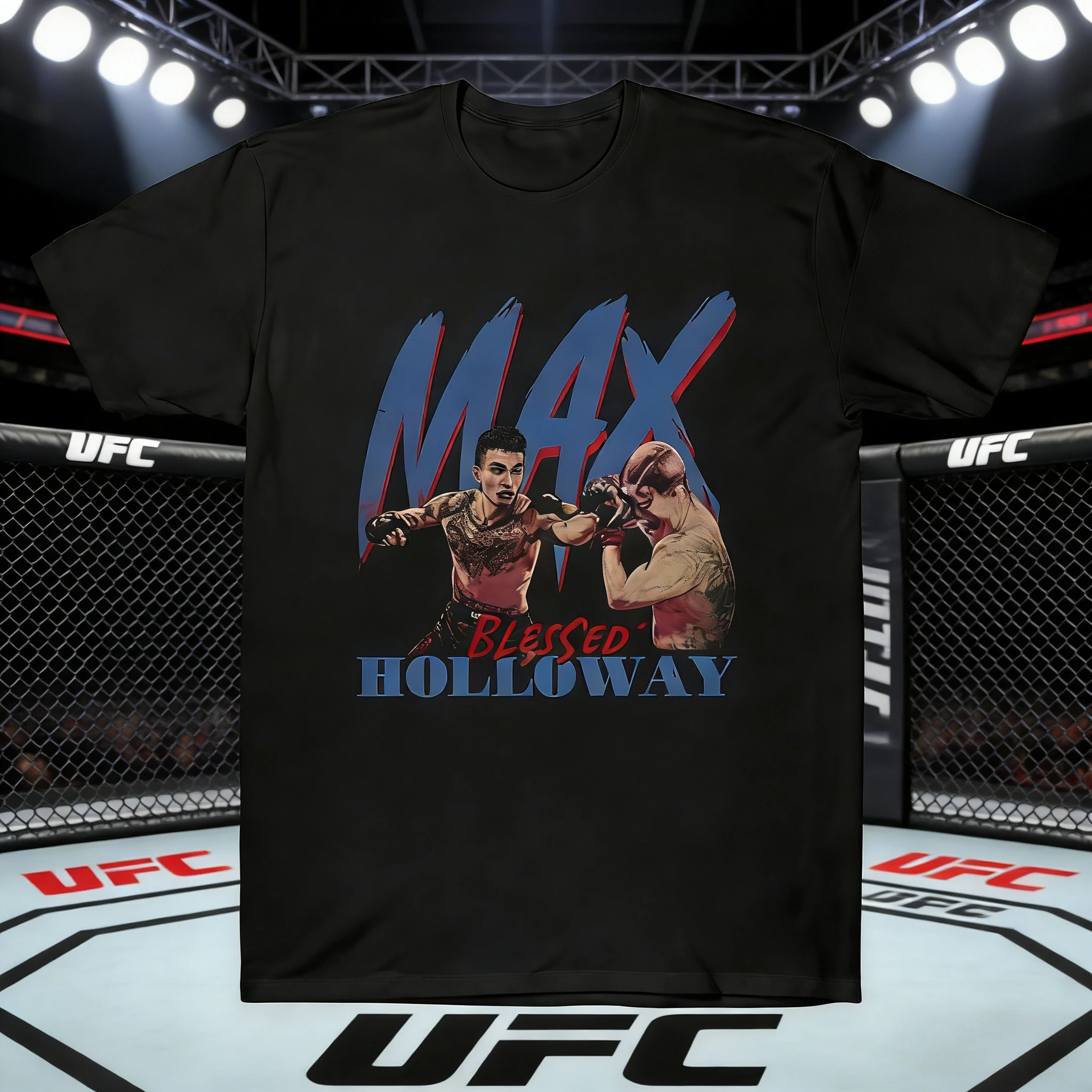 

Футболка UFC Max Holloway 2026 из летней коллекции: модная, дышащая, из чистого хлопка, повседневная, унисекс