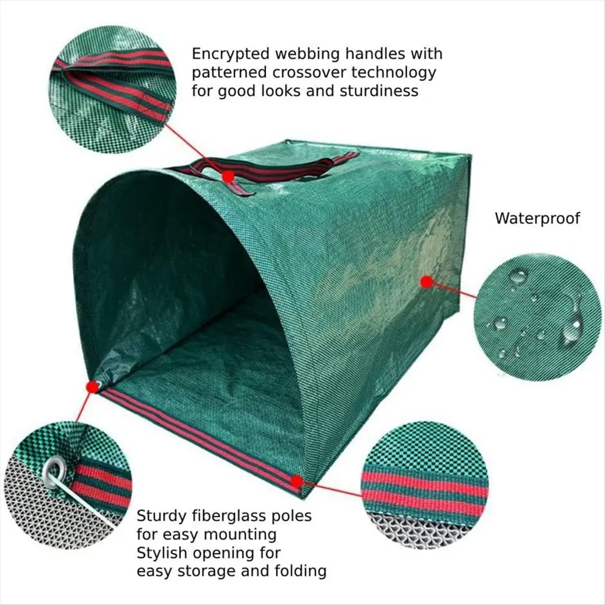 N14R Top 2 Pieces of Yard Waste Bags, Dust Garden Waste Collection Bags, Leaf Bags, for Collecting Fallen Leaves