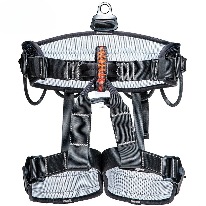 Comfortable Half-Body Safety Harness, Waist & Leg Protection Safety Sit Harness for Caving, Abseiling, Rock Climbing