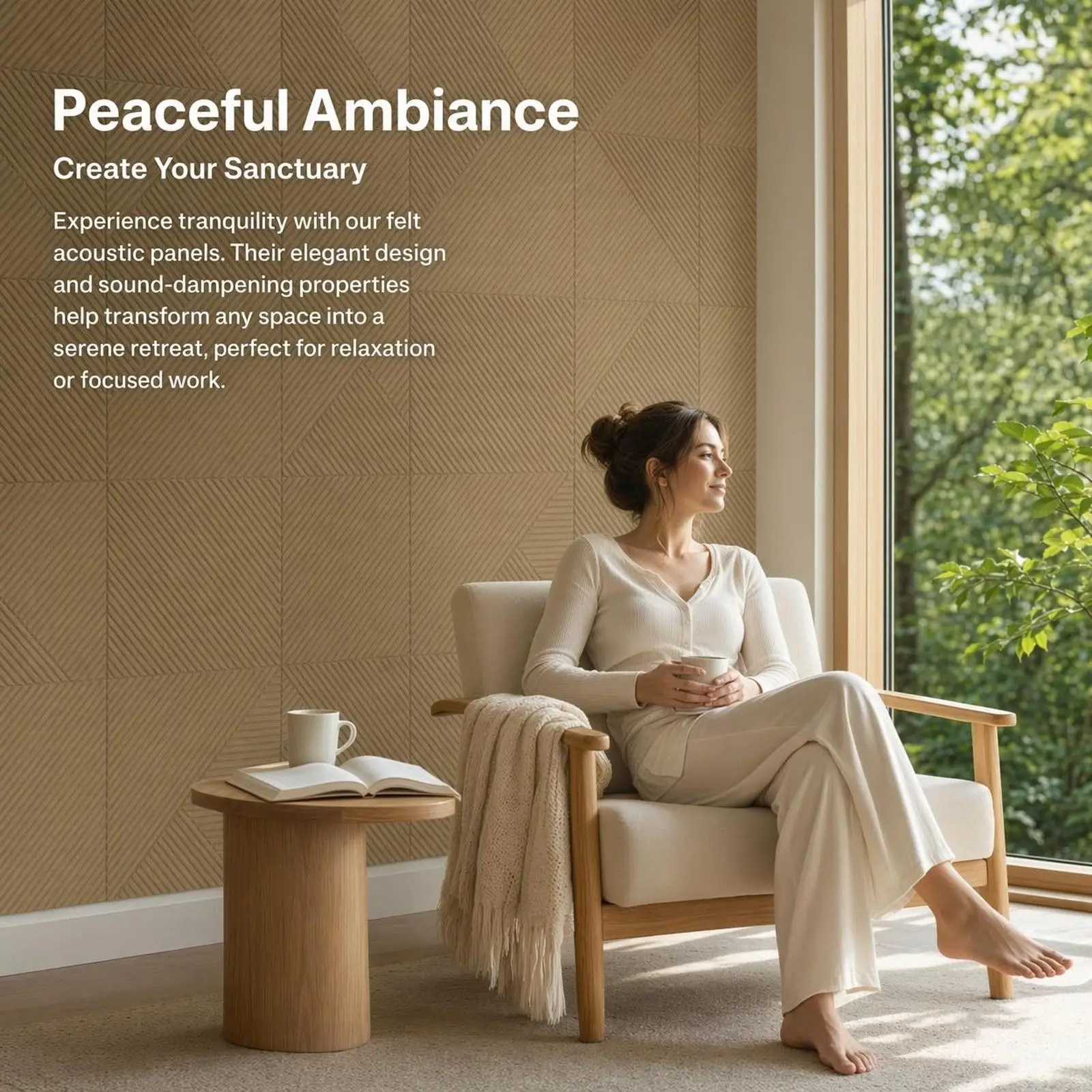 6Pcs Large Acoustic Panels Soundproof Panels Decorative Fire Resistant 23.6x23.6 Inch Padding Wall Panel for Studio