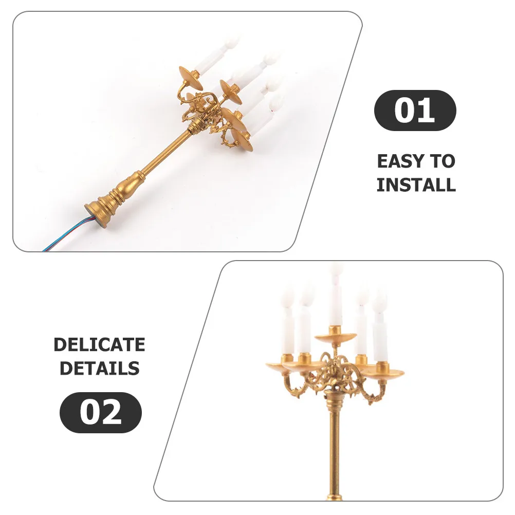 Miniature Light Fixture Sturdy ABS and Metal Construction Mini Accessories Micro Landscaping Lamp Scene Layout Prop