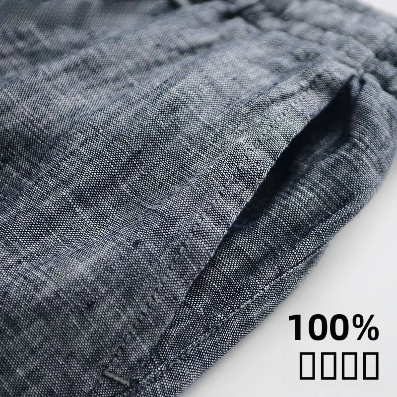 

Loose Cotton Linen Men's Casual Pants Summer Straight Leg Long Trousers Thin Comfortable Breathable Men's Summer Trousers