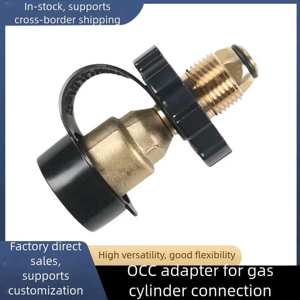 

LP Gas Connector Brass Fitting Gas Line Setup 1 4 Inch Left-Hand Thread Compact Design Brass Propane Adapter With Gauge