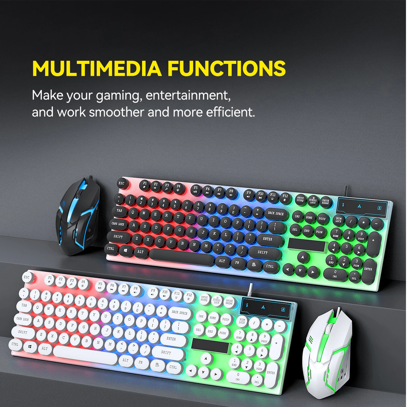 Colorful LED Backlit Wired Key - đánh giá và giá Gaming Keyboard And Mouse Combo