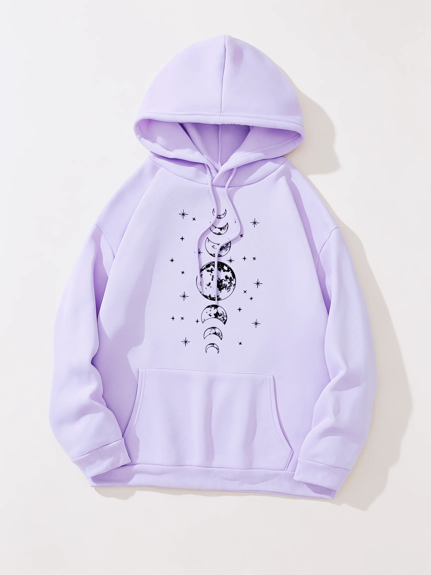 Exquisite galaxy moon‑phase starry sky graphic print, fashionable cosmic‑style for ladies