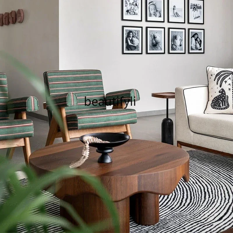 

Great discounts Medieval solid wood round coffee table household log living room household designer tea table