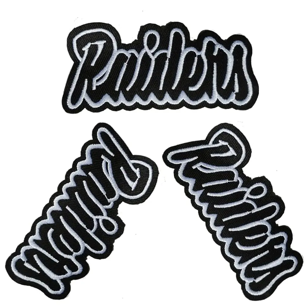 

3 Pcs Letter Raiders Embroidery Patch Rugby Team Iron-on Sew On Patches for Clothing Jacket Backpack Jeans Sport Decal Gift 3