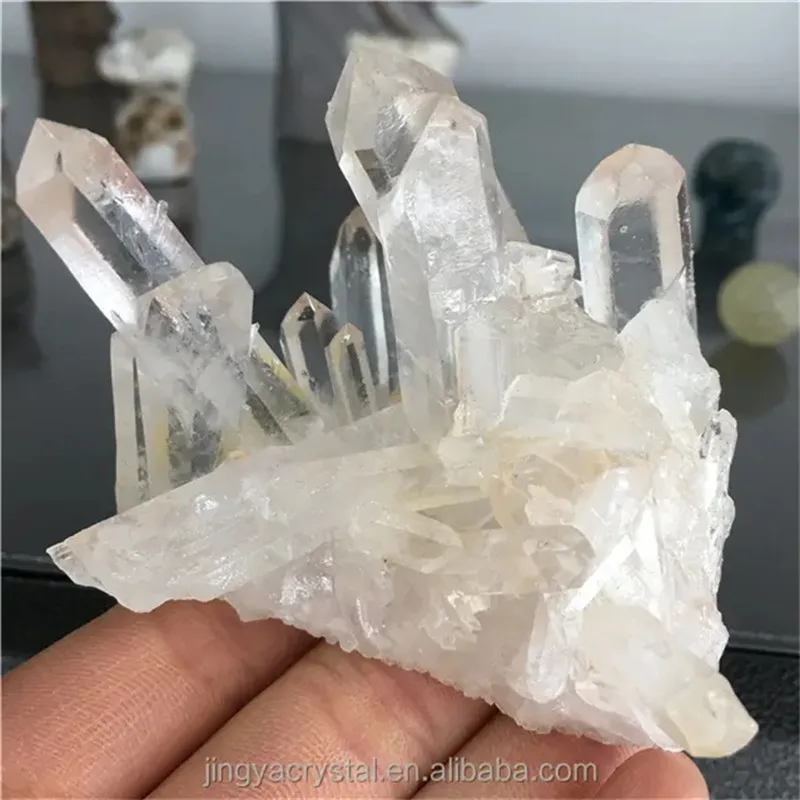 Natural high quality raw mineral specimens clear quartz crystal cluster for sale