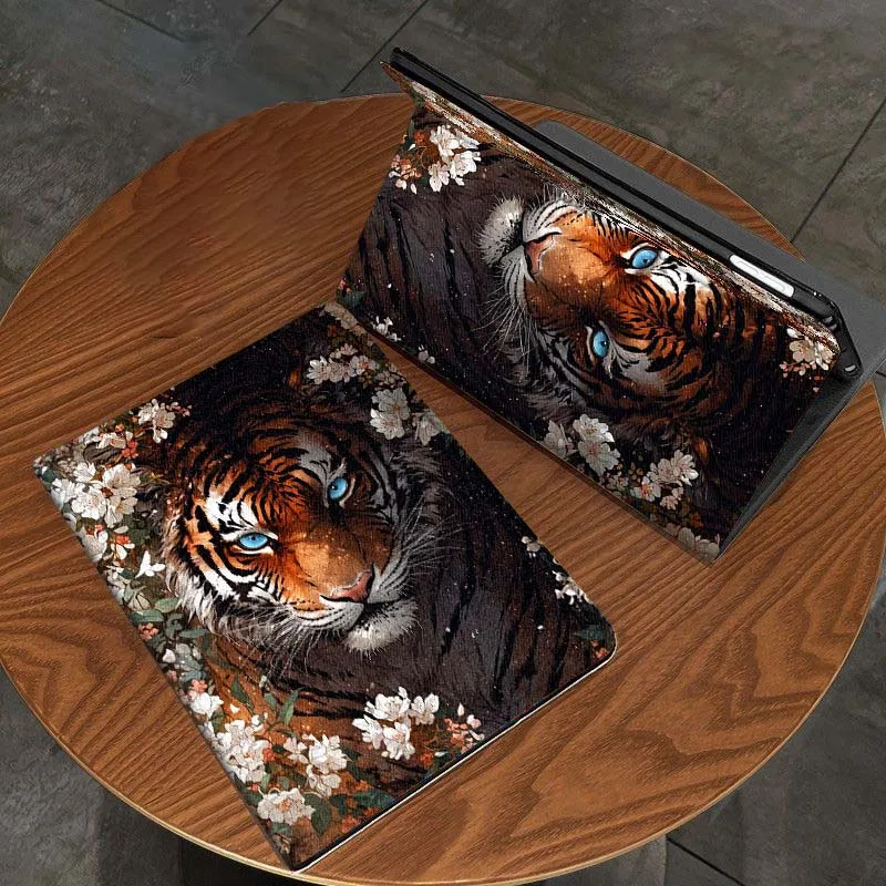 

Tiger Popular Art Flower For Samsung Galaxy Tab A7 A A8 A9 A11 S6 S11 10.1 10.4 10.5 Inch Lite PLus Tablet Case Gift