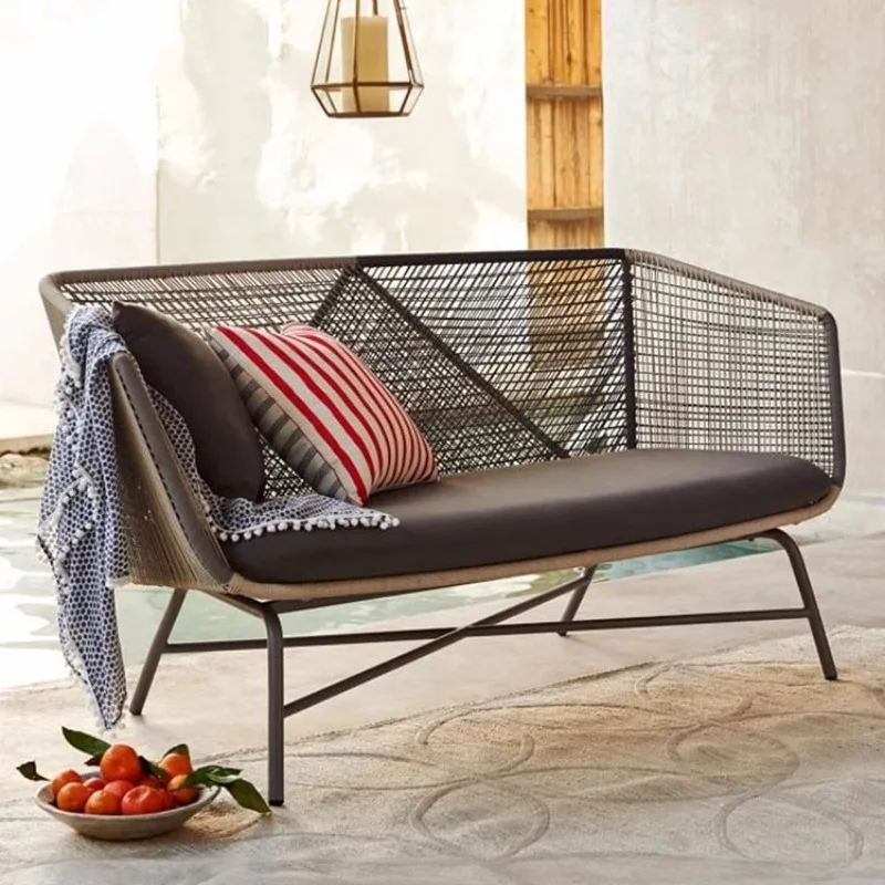 Mesa y silla de exterior, combinación reclinable de mesa de centro, silla de ocio, silla de mimbre para patio