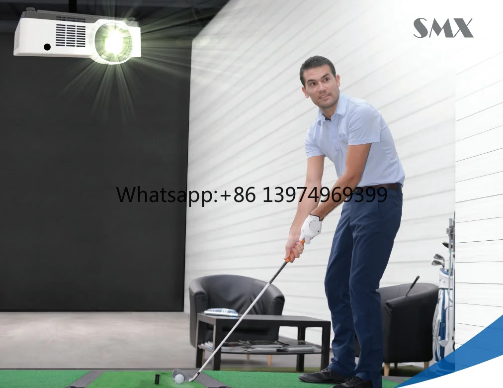 High Flexibility 7500 Lumen 4K Short Throw Laser Golf Simulator Projector, Laser Projectors for Golf Simulators