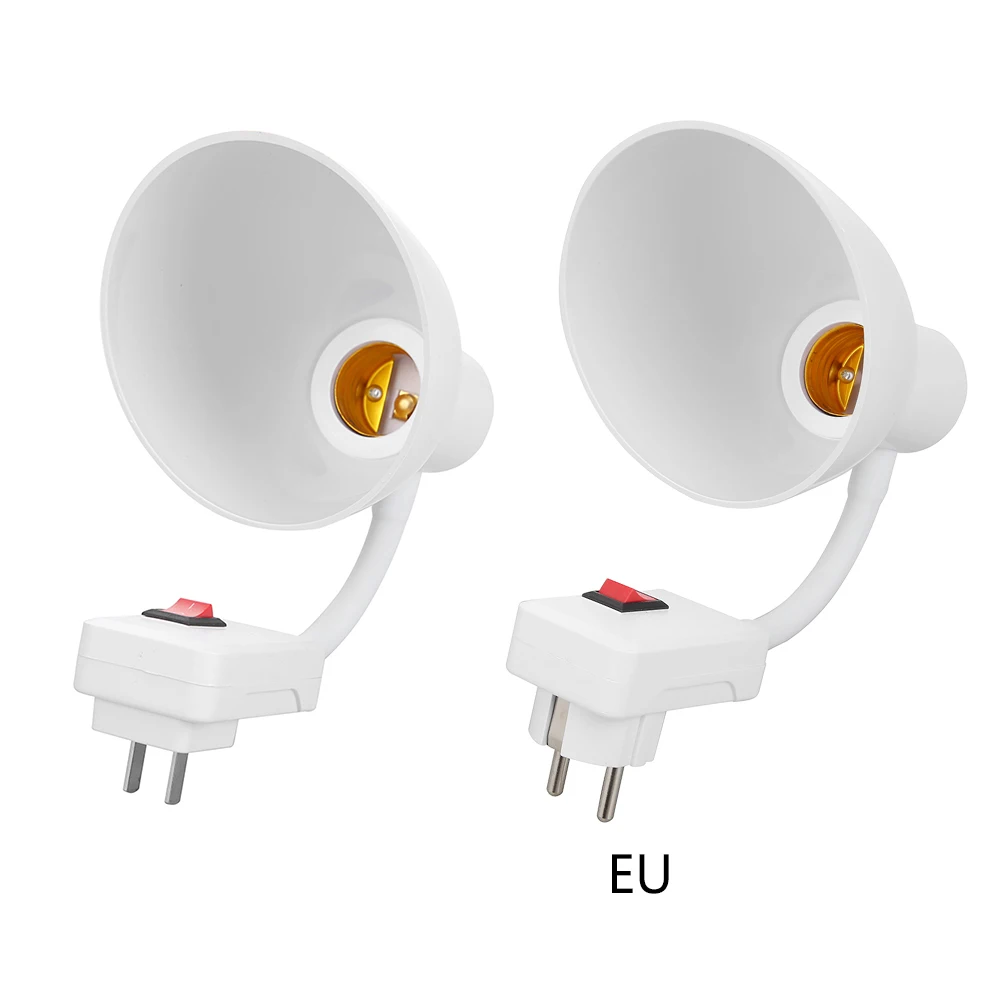 E27 to E27 Flexible Extension Lamp Base Adapter Converter with Switch EU US Plug Lamp Holder Socket LED Bulb Elongation Holder