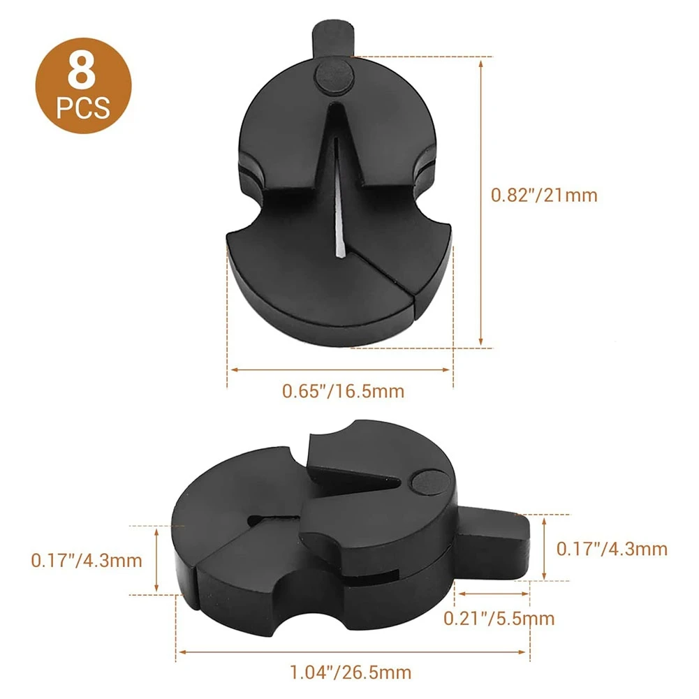 16PCS Tourte Style Violin Mute,Single Hole Practice Mute for All Violins Small Violas Ultra Practice Silencer,Black