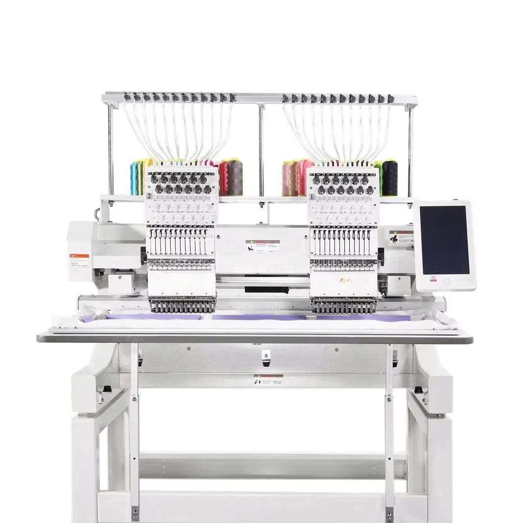 Customized Embroidery Machine Used for Cap T-shirt Flat Embroidery Sewing Machine Industry 2 Heads Embroidery Machine