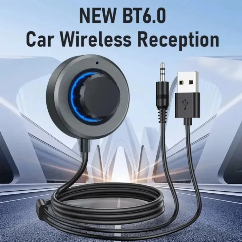 Car Wireless Bluetooth Receiver For Truck Van Bus Sedan AUX Port Hands-free Call Music Playback Free Switch Audio Adapter
